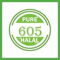 design with halal leaf design 605 vector