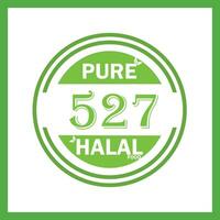 design with halal leaf design 527 vector