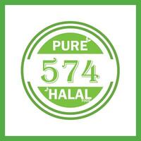 design with halal leaf design 574 vector