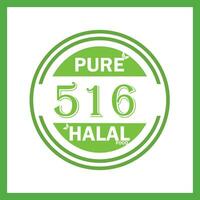 design with halal leaf design 516 vector