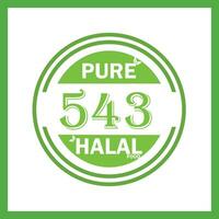 design with halal leaf design 543 vector
