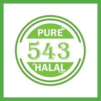 design with halal leaf design 543 vector