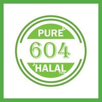 design with halal leaf design 604 vector