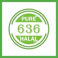 design with halal leaf design 636 vector