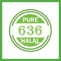 design with halal leaf design 636 vector