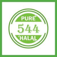 design with halal leaf design 544 vector