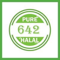 design with halal leaf design 642 vector