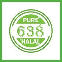 design with halal leaf design 638 vector