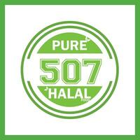 diseño con halal hoja diseño 507 vector