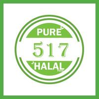 design with halal leaf design 517 vector