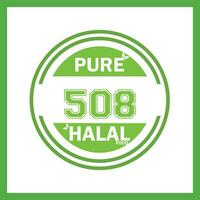 design with halal leaf design 508 vector