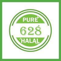 diseño con halal hoja diseño 628 vector