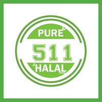 design with halal leaf design 511 vector