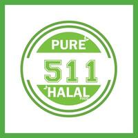 design with halal leaf design 511 vector