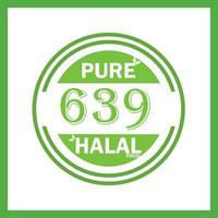 design with halal leaf design 639 vector