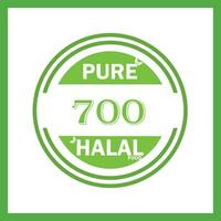 design with halal leaf design 700 vector