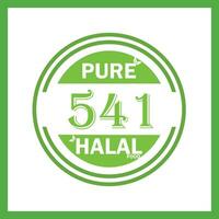 diseño con halal hoja diseño 541 vector