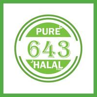 design with halal leaf design 643 vector