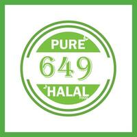 design with halal leaf design 649 vector