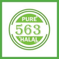 design with halal leaf design 563 vector