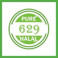 design with halal leaf design 629 vector