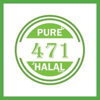 design with halal leaf  design 471 vector