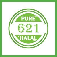 diseño con halal hoja diseño 621 vector