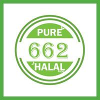 design with halal leaf design 662 vector