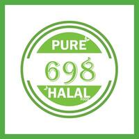 design with halal leaf design 698 vector