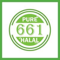 design with halal leaf design 661 vector