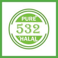 design with halal leaf design 532 vector