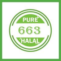 diseño con halal hoja diseño 663 vector