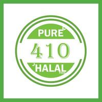 design with halal leaf design 410 vector