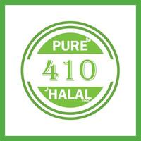 design with halal leaf design 410 vector