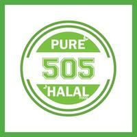 design with halal leaf design 505 vector