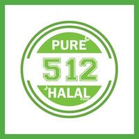 design with halal leaf design 512 vector