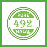 design with halal leaf  design 492 vector