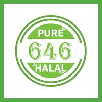 design with halal leaf design 646 vector