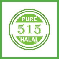 design with halal leaf design 515 vector