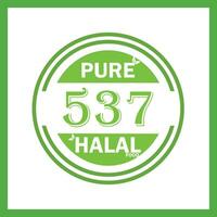 diseño con halal hoja diseño 537 vector