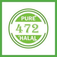 design with halal leaf  design 472 vector
