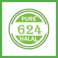 design with halal leaf design 624 vector