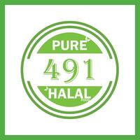 design with halal leaf design 491 vector