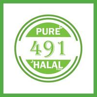 diseño con halal hoja diseño 491 vector