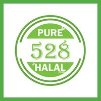 design with halal leaf design 528 vector