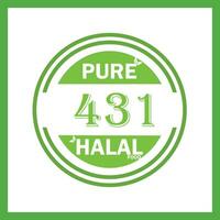 design with halal leaf design 431 vector