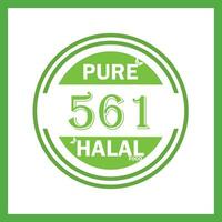 design with halal leaf design 561 vector