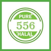 design with halal leaf design 556 vector