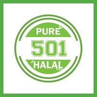 design with halal leaf design 501 vector