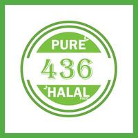 design with halal leaf design 436 vector